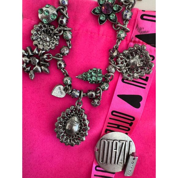 Otazu Flower Pendants Charm Statement Swarovski Crystal Necklace Fred Segal - Picture 7 of 7